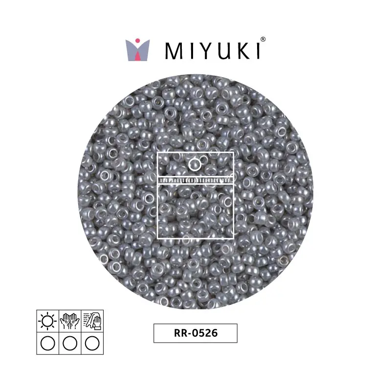 Mostacilla Miyuki rocalla 11/0 RR0526 gris Ceylon perlado x 20g