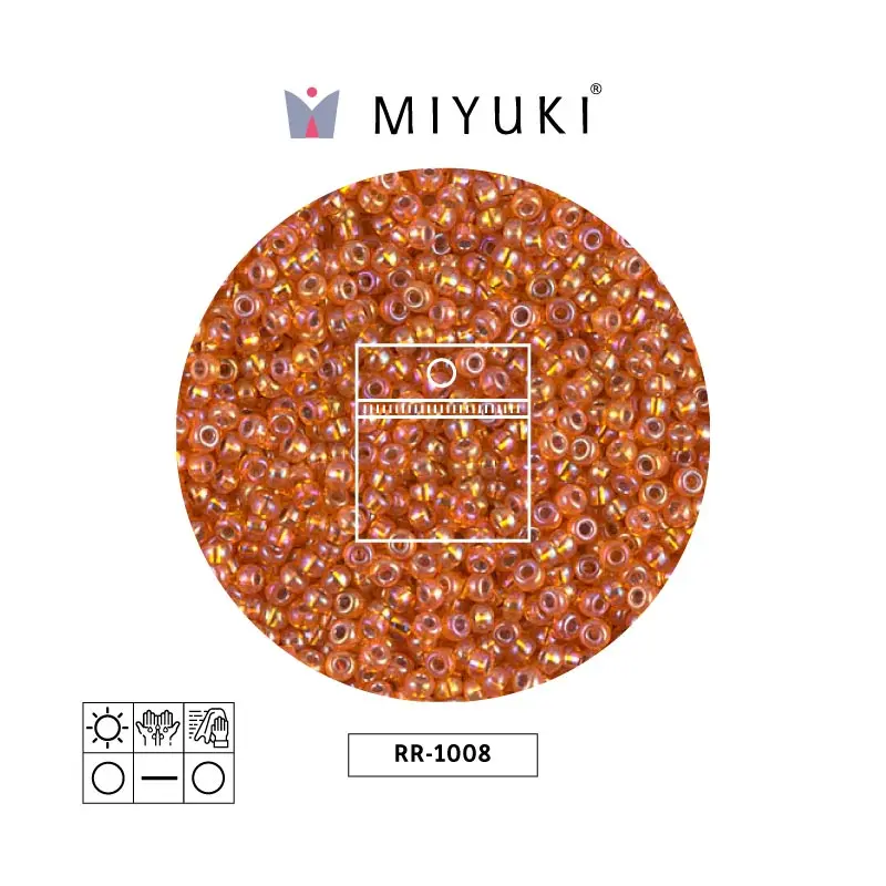 Mostacilla Miyuki rocalla 11/0 RR1008 plateado forrado citrine AB x 25g