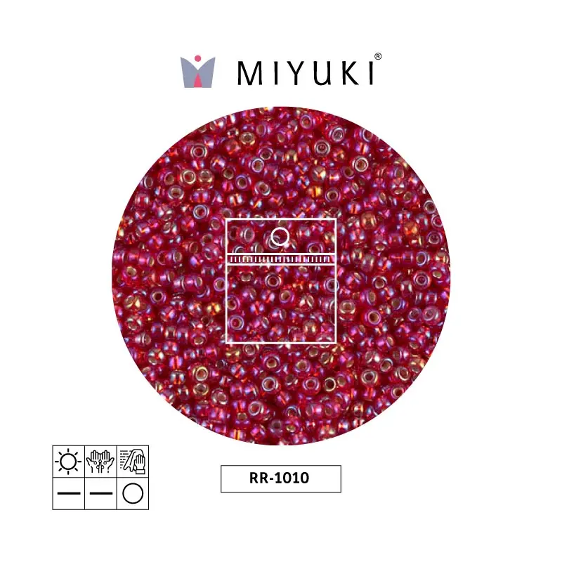 Mostacilla Miyuki rocalla 11/0 RR1010 silver lined cadillac red AB x 25g