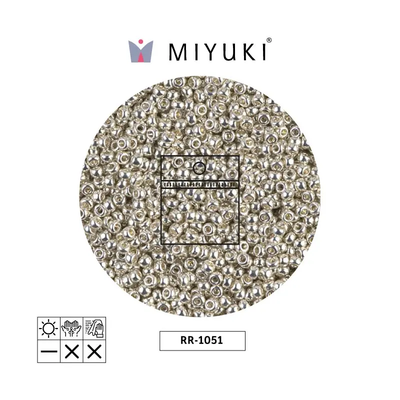 Mostacilla Miyuki rocalla 11/0 RR1051 galvanizado plateado x 25g