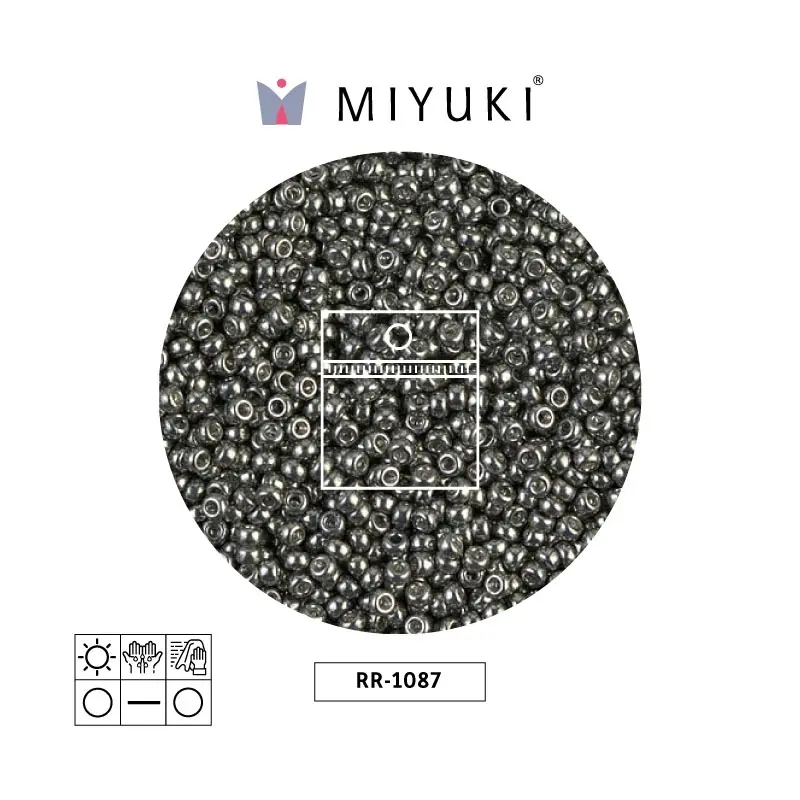 Mostacilla Miyuki rocalla 11/0 RR1087 galvanizado oscuro stee x 20 g