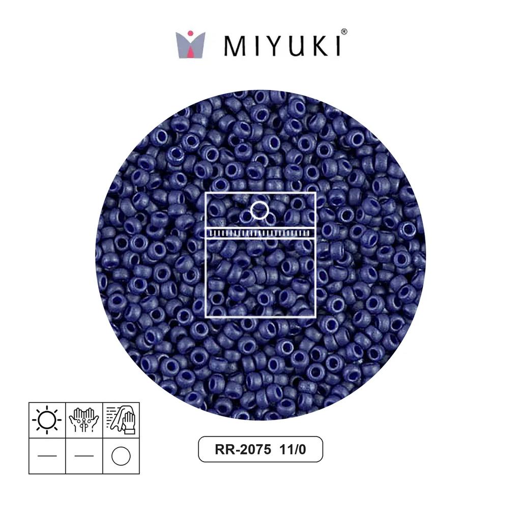 Mostacilla Miyuki rocalla 11/0 RR2075 mate azul x 25g