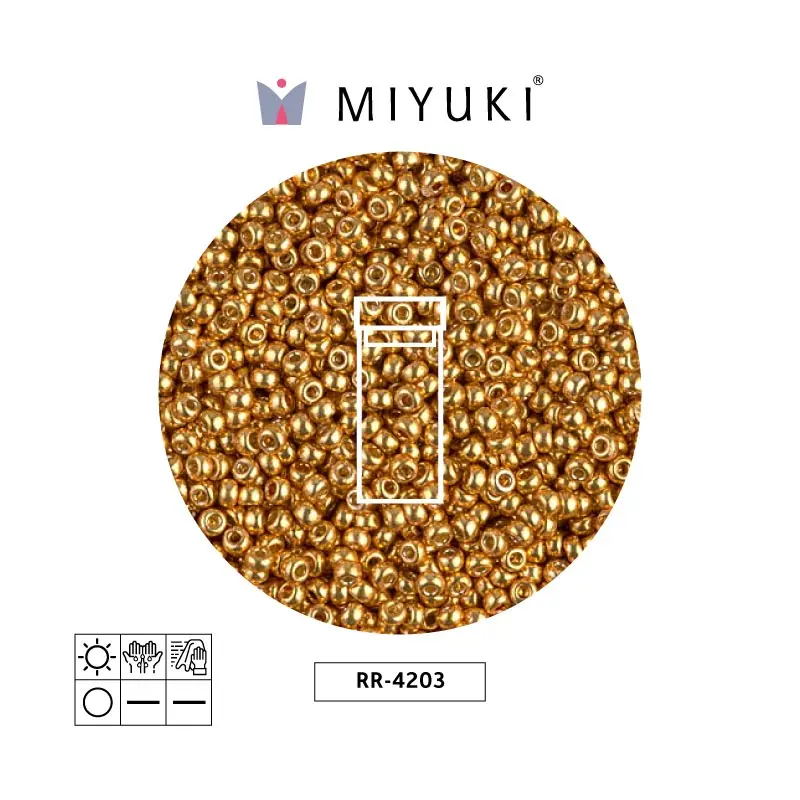 Mostacilla Miyuki rocalla 11/0 RR4203 galvanized yellow gold x 10g