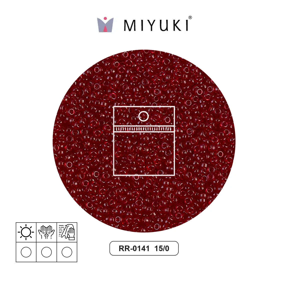 Mostacilla Miyuki rocalla 15/0 RR0141 transparente ruby x 10g