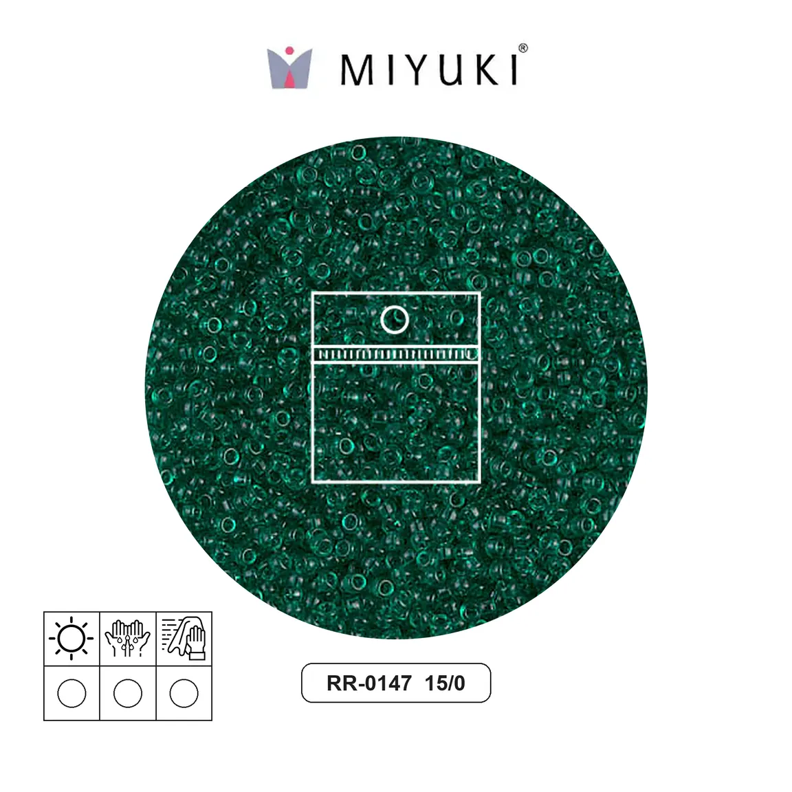 Mostacilla Miyuki rocalla 15/0 RR0147 transparent esmerald x 10g