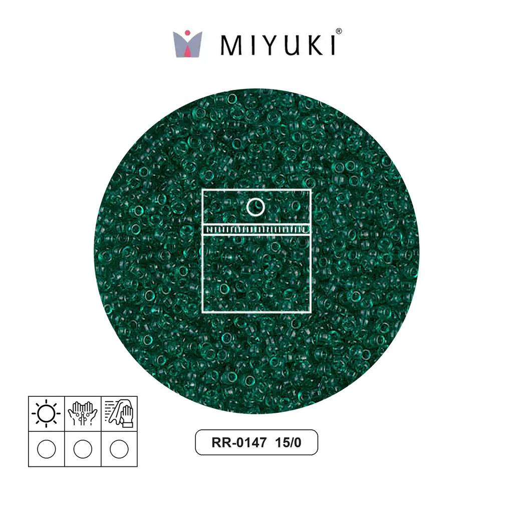 Mostacilla Miyuki rocalla 15/0 RR0147 transparent esmerald x 10g