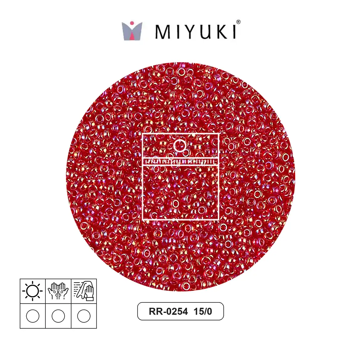 Mostacilla Miyuki rocalla 15/0 RR0254 transparent red AB x 10g