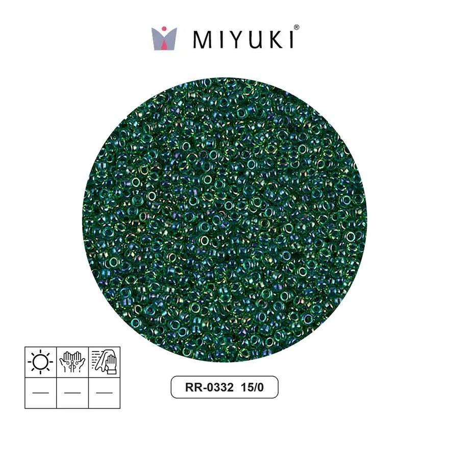 Mostacilla Miyuki rocalla 15/0 RR0332 dark blue lined green x 250g