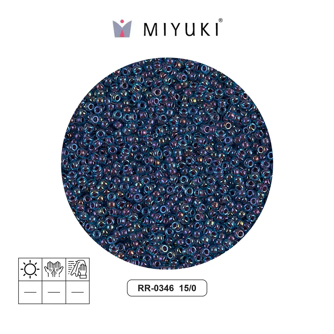 Mostacilla Miyuki rocalla 15/0 RR0346 fucshia lined aqua x 250g