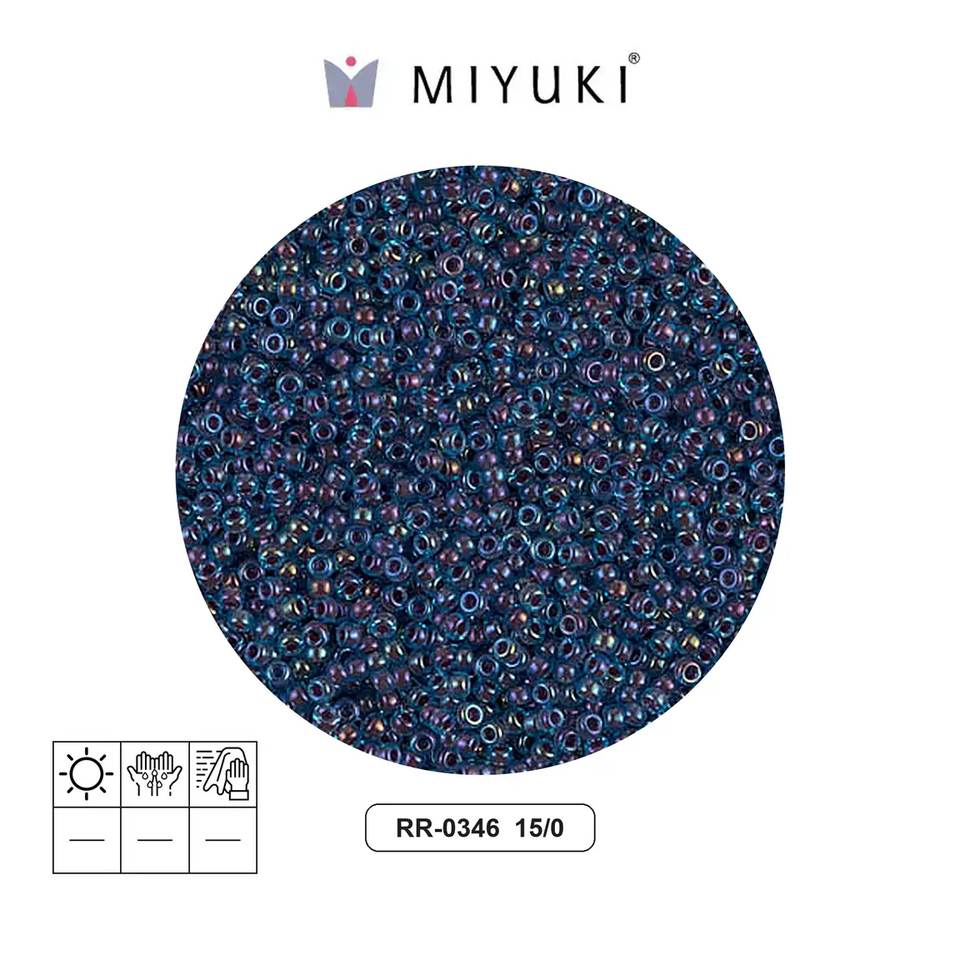 Mostacilla Miyuki rocalla 15/0 RR0346 fucsia forrado azul x 250g