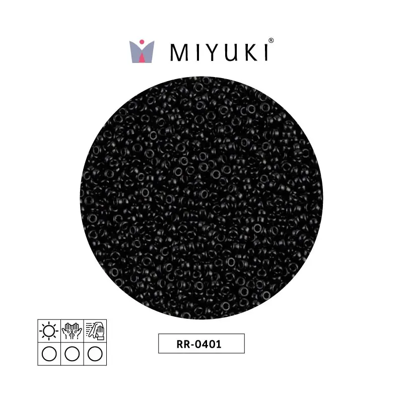 Mostacilla Miyuki rocalla 15/0 RR0401 opaco negro x 250g