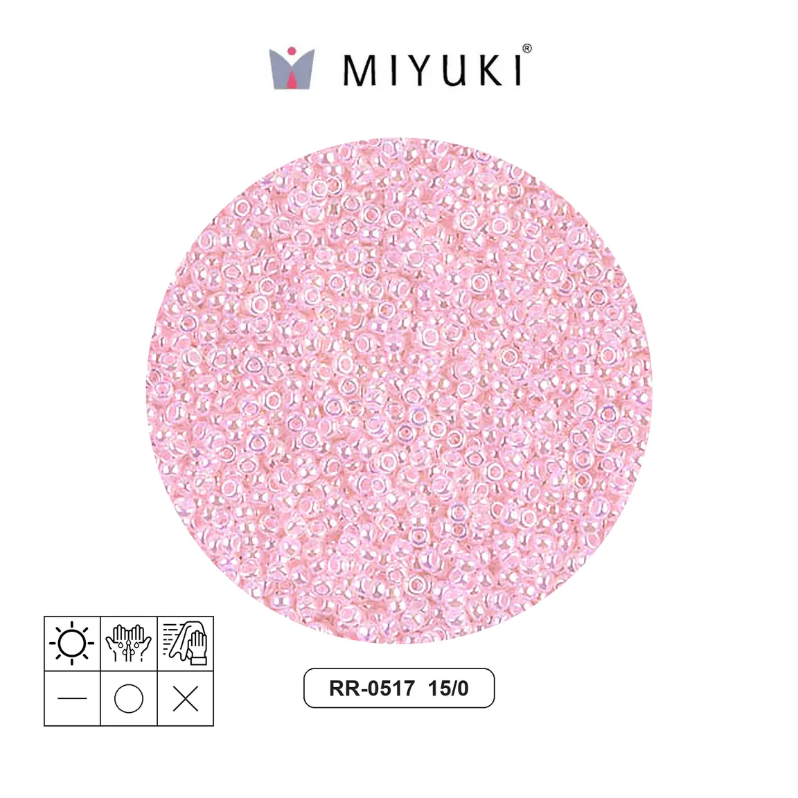 Mostacilla Miyuki rocalla 15/0 RR0517 pale pink ceylon x 250g