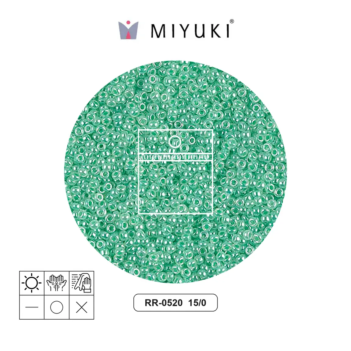 Mostacilla Miyuki rocalla 15/0 RR0520 mint green ceylon x 10g