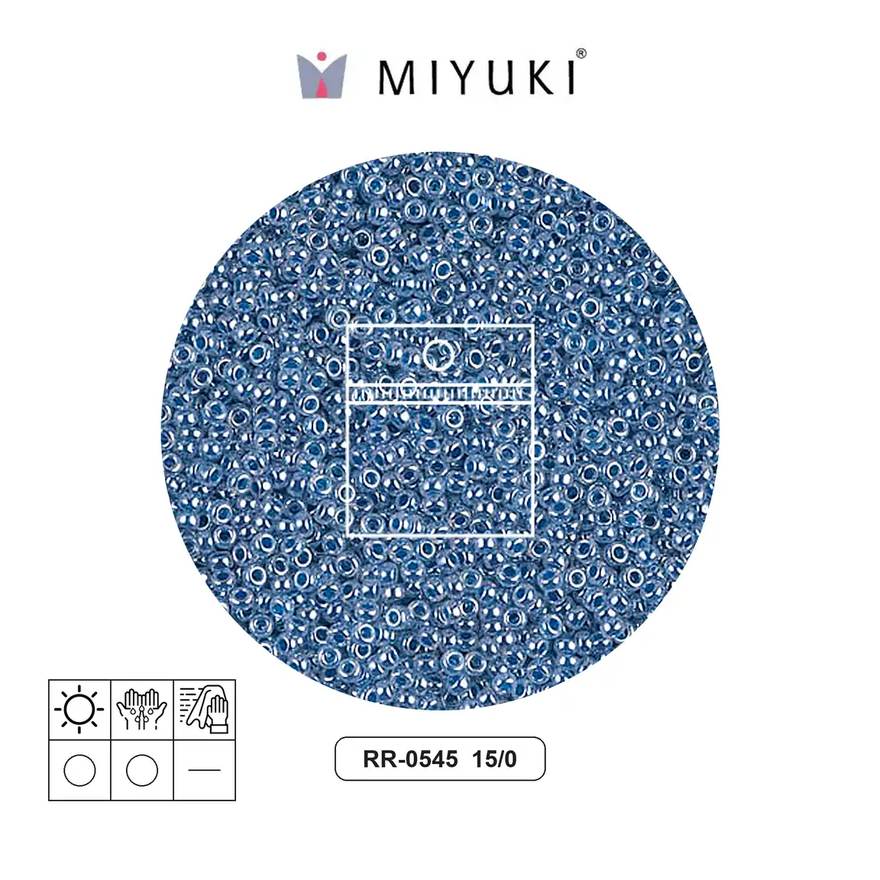 Mostacilla Miyuki rocalla 15/0 RR0545 oscuro cielo azul Ceylon perlado x 10g