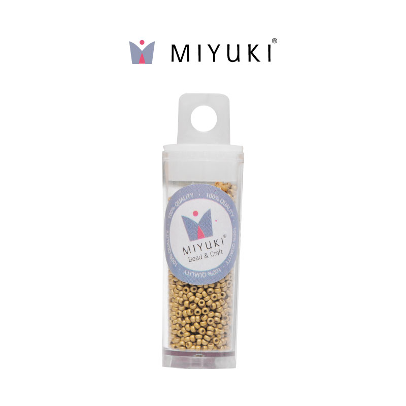 Mostacilla Miyuki rocalla 15/0 RR4202F galvanizado mate dorado Duracoat x 10g