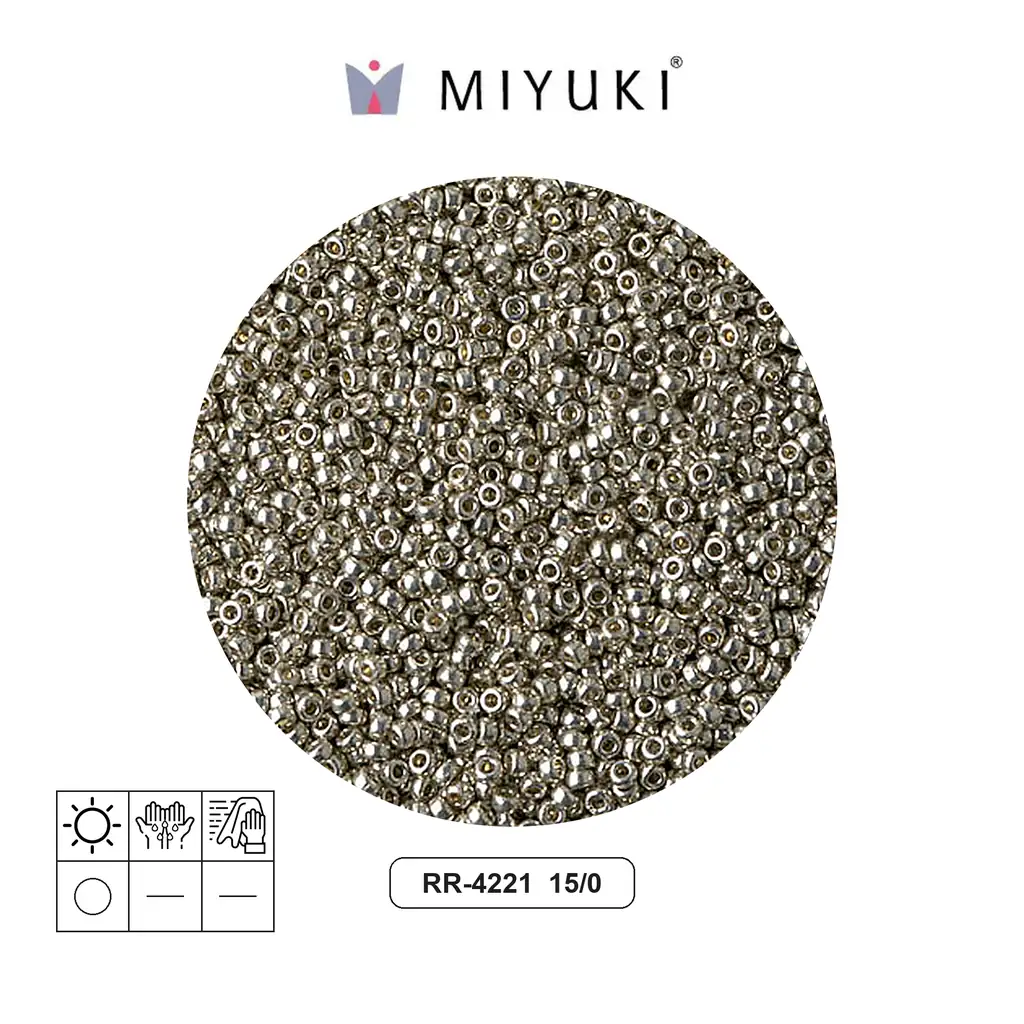 Mostacilla Miyuki rocalla 15/0 RR4221 galvanized light pewter x 20g