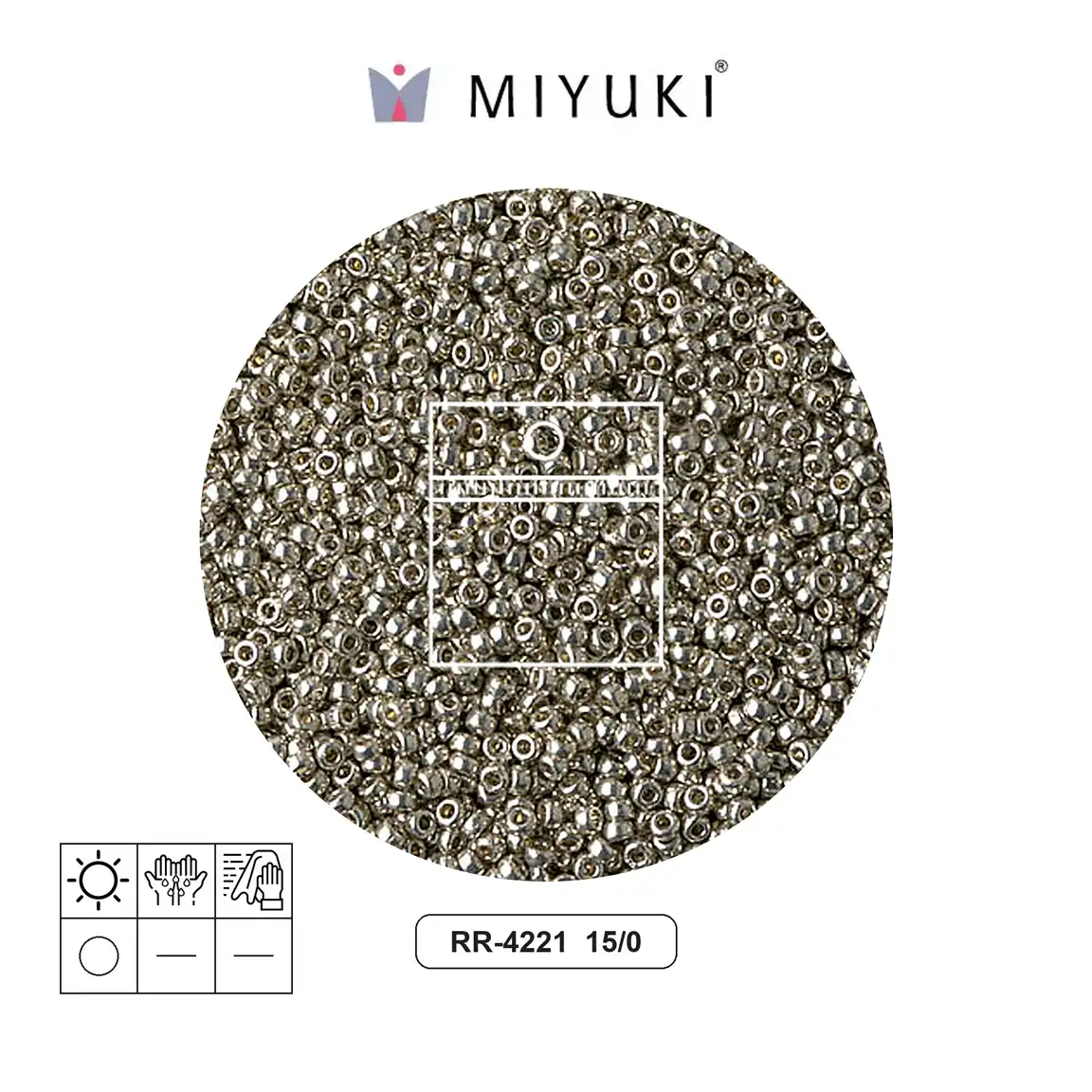 Mostacilla Miyuki rocalla 15/0 RR4221 galvanized light pewter x 25g