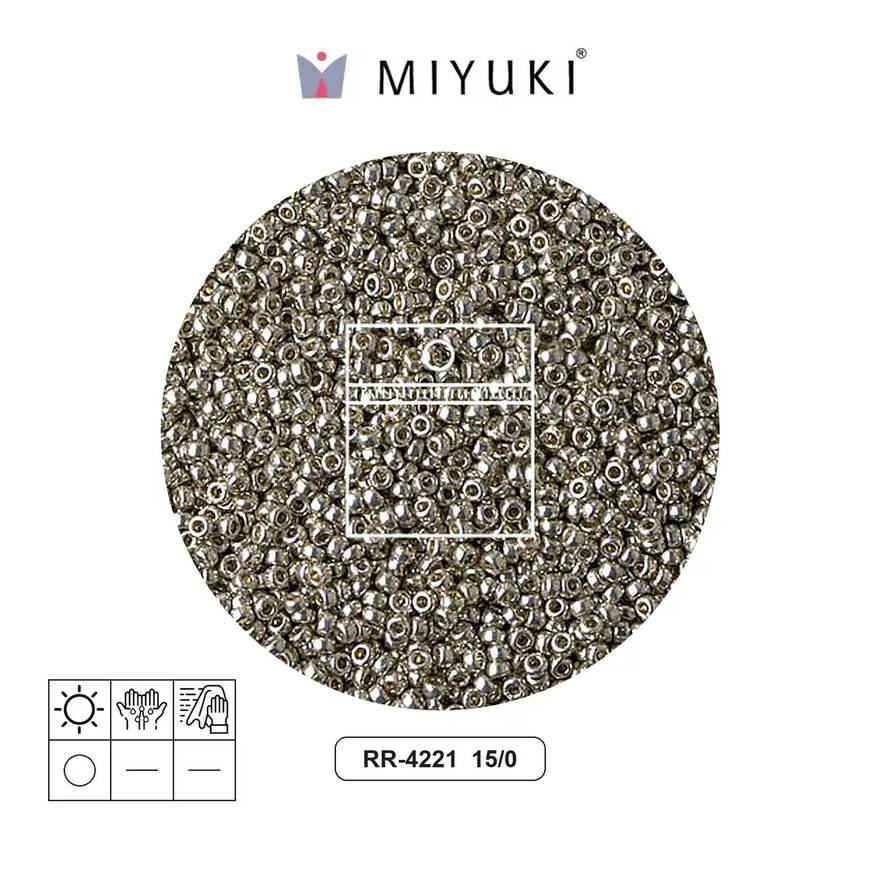 Mostacilla Miyuki rocalla 15/0 RR4221 galvanized light pewter x 25g