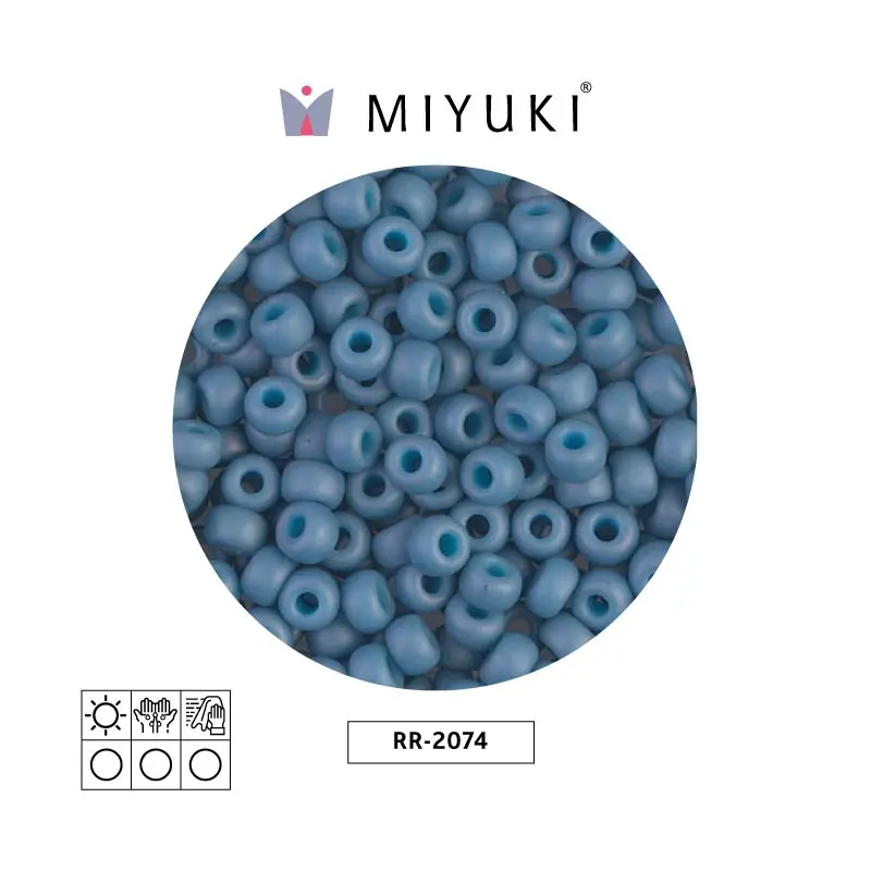 Mostacilla Miyuki rocalla 6/0 RR2074 mate opaco pálido denim brillo x 250g