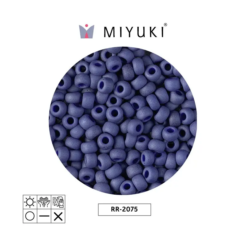 Mostacilla Miyuki rocalla 6/0 RR2075 mate opaco azul brillo x 50g