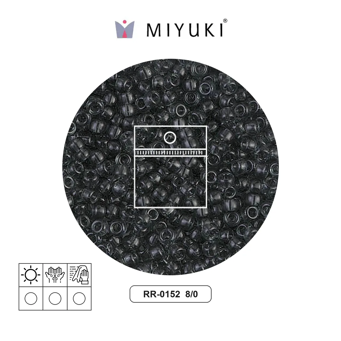 Mostacilla Miyuki rocalla 8/0 RR0152 transparent grey x 10g