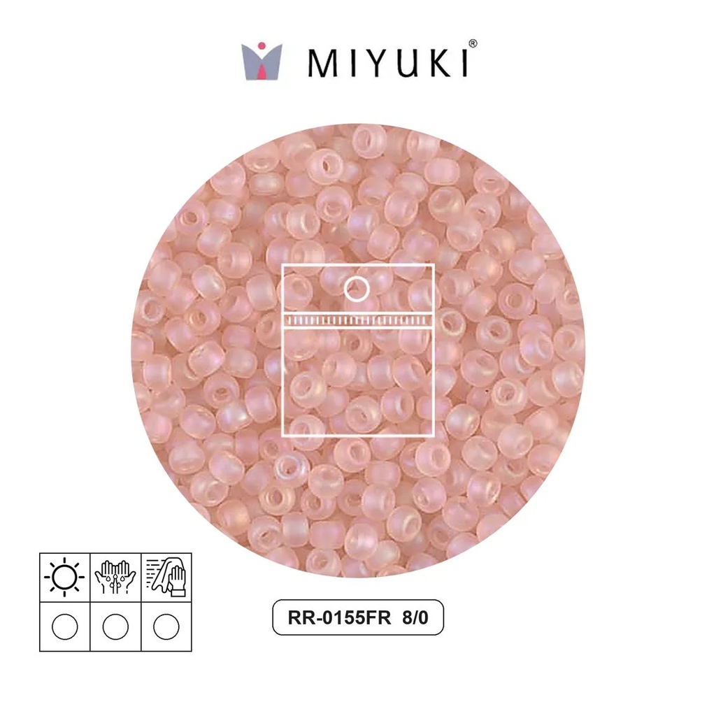 Mostacilla Miyuki rocalla 8/0 RR0155FR mate transparet claro tea rose AB x 10g
