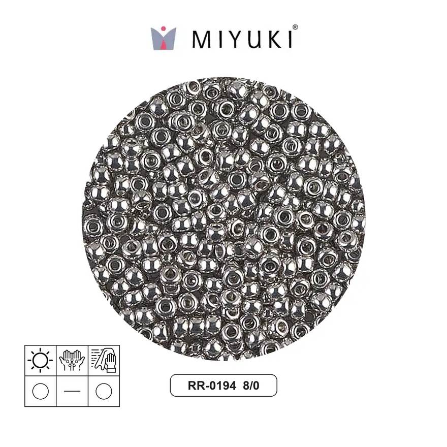 Mostacilla Miyuki rocalla 8/0 RR0194 palladium plated x 250gr