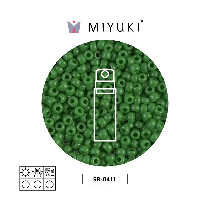 Mostacilla Miyuki rocalla 8/0 RR0411 opaco verde x 10g