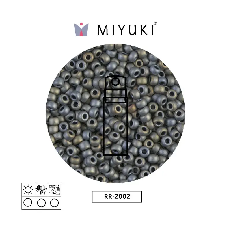Mostacilla Miyuki rocalla 8/0 RR2002 mate mettalic plateado gris x 10g