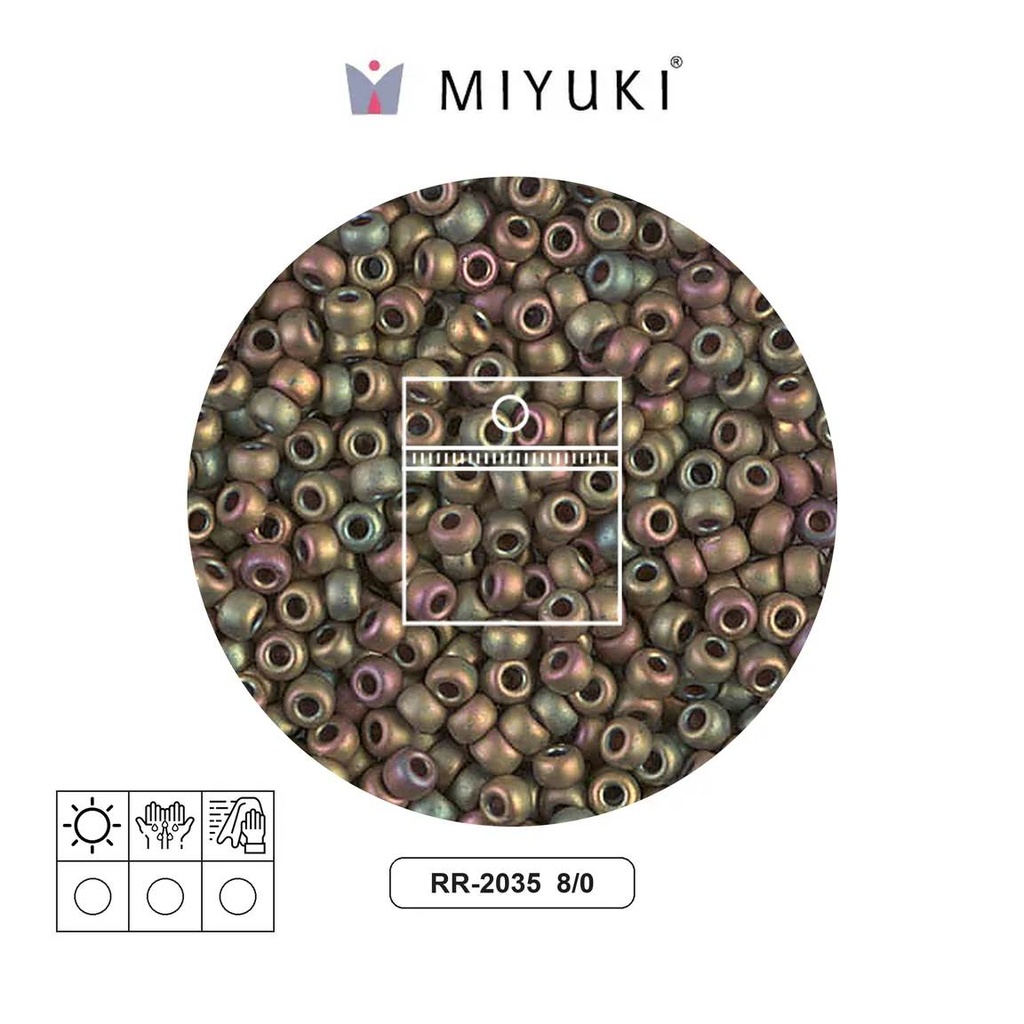 Mostacilla Miyuki rocalla 8/0 RR2035 mate opaco khaki AB x 25g