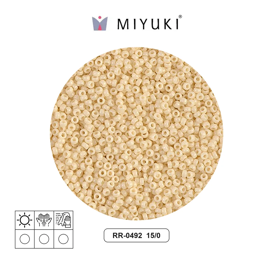 Mostacilla Miyuki rocalla 15/0 RR0492 opaco oscuro crema x 250g