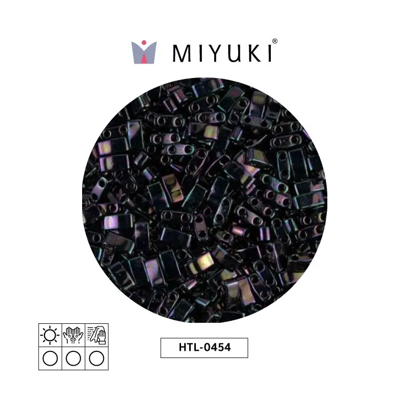 Miyuki half tila 5x2.3x1.9mm HTL0454 metallic dark plum iris x 250G