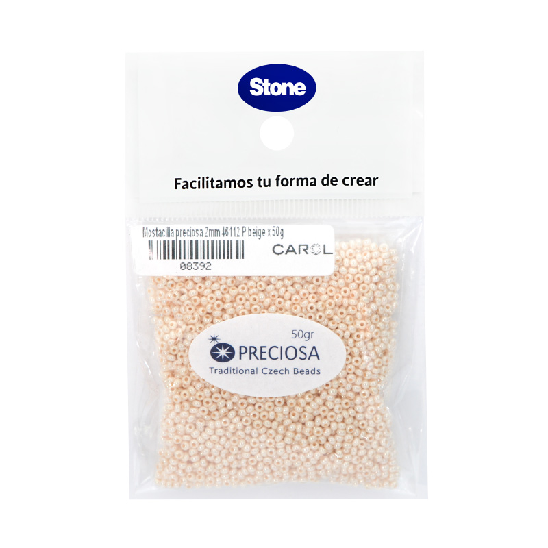 Mostacilla checa preciosa 10/0 2mm 46112 P beige x 50g