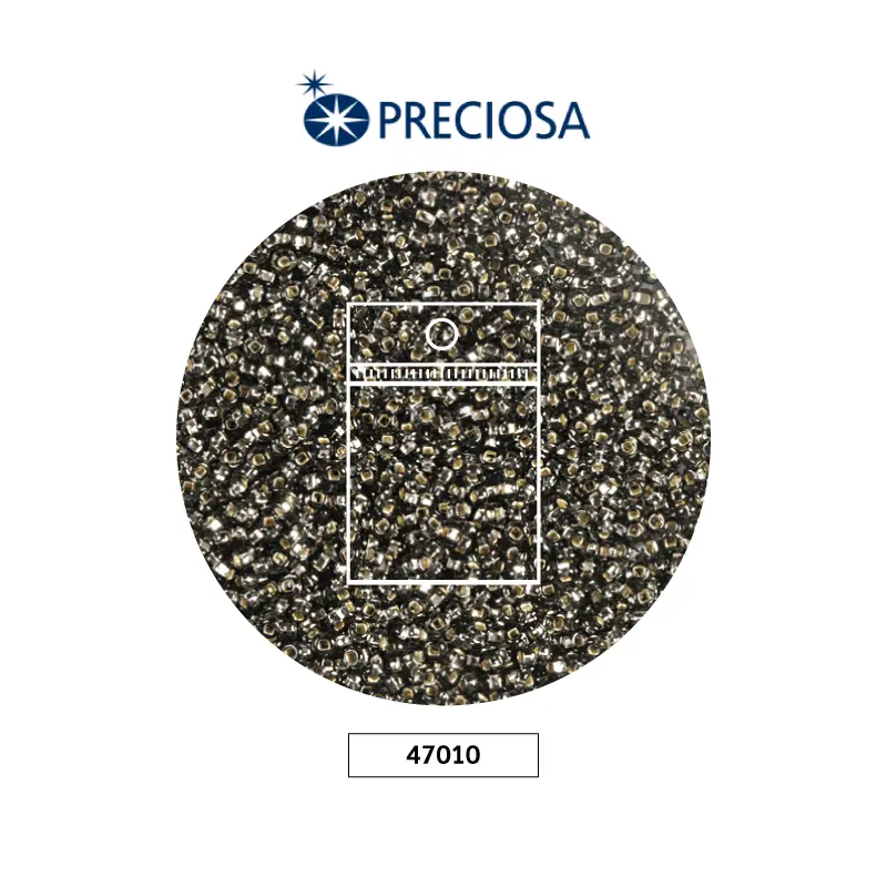 Mostacilla checa preciosa 10/0 2mm 47010 LP black diamond x 50g