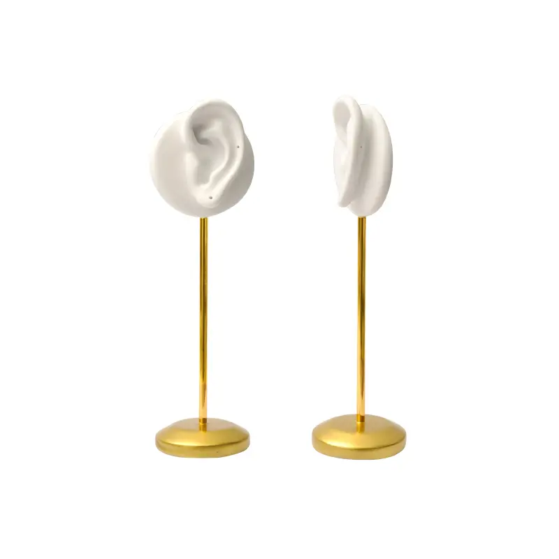 Soporte exhibidor oreja blanco izquierda 14.5x4cm x und