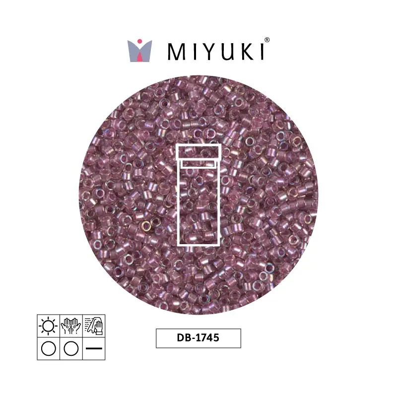 Miyuki delica 11/0 DB1745 sparkling antique rosa forrado cristal AB x 3g