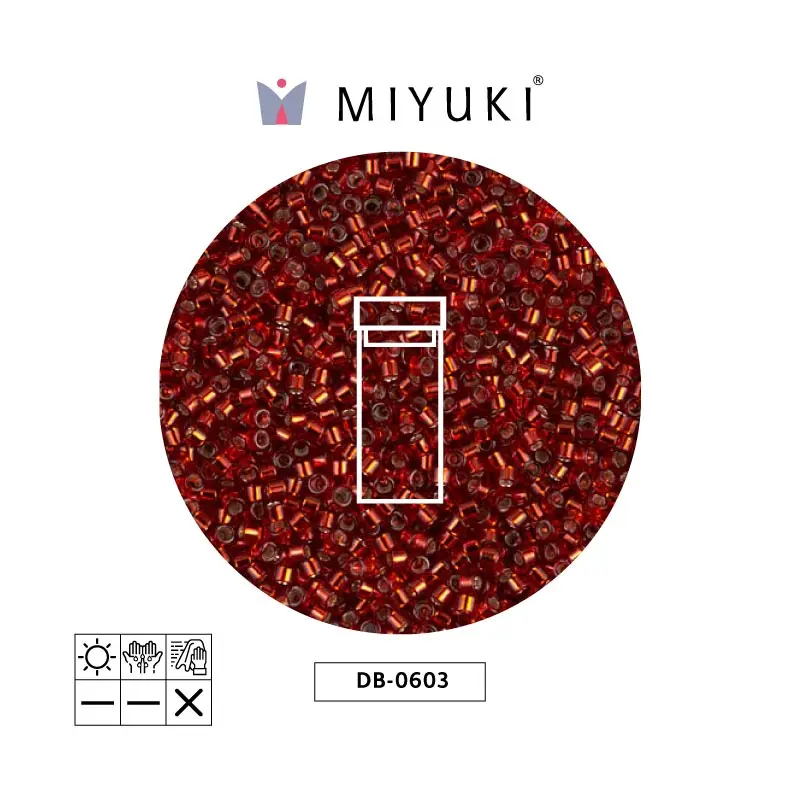 Miyuki delica 11/0 DB0603 plateado forrado brick rojo x 3g