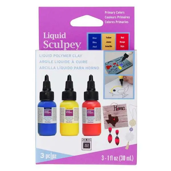 Set de arcilla liquida Sculpey, colores primarios 3 x1 fl oz (29 ml)