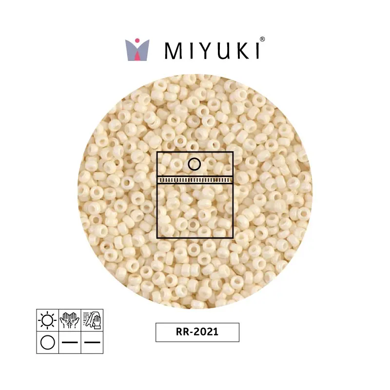 Mostacilla Miyuki rocalla 11/0 RR2021 mate opaco crema x 25g
