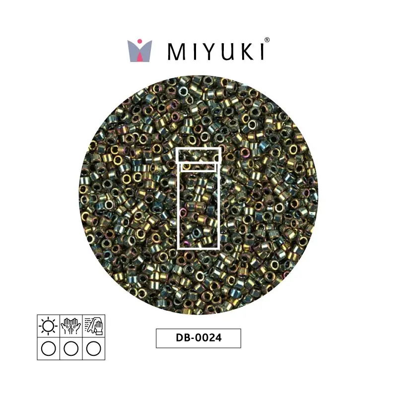 Miyuki delica 11/0 DB0024 metalizado verde AB x 3g