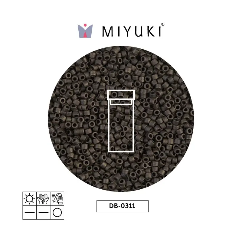 Miyuki delica 11/0 DB0311 mate metalizado oscuro verde x 3g
