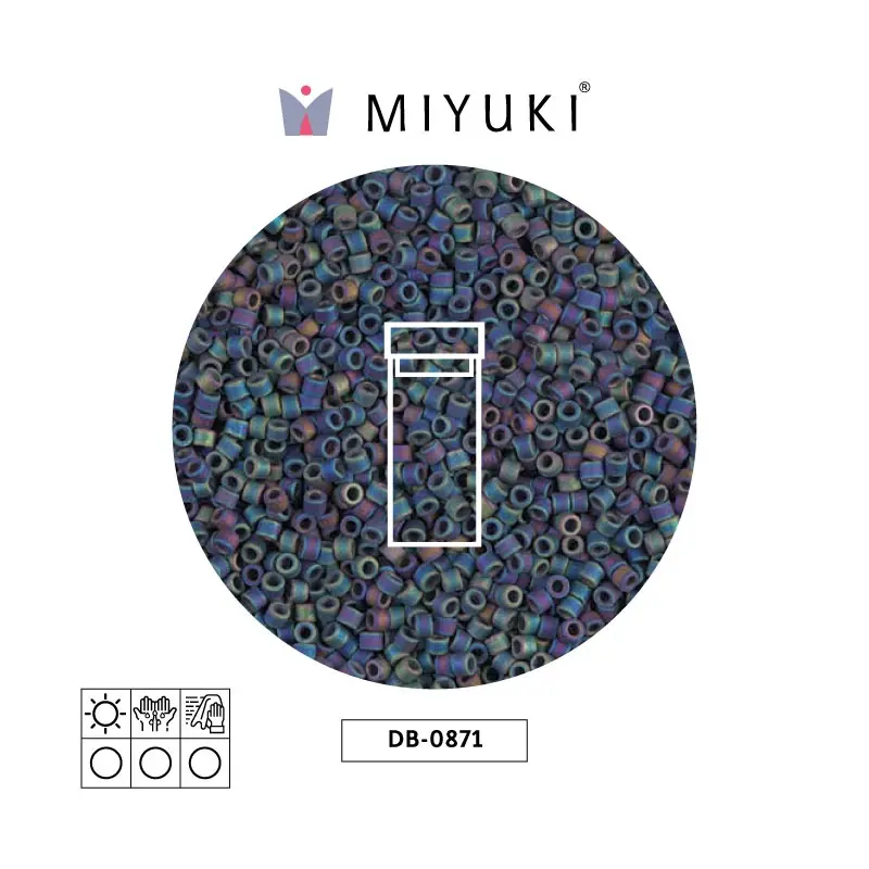 Miyuki delica 11/0 DB0871 mate negro AB x 3g