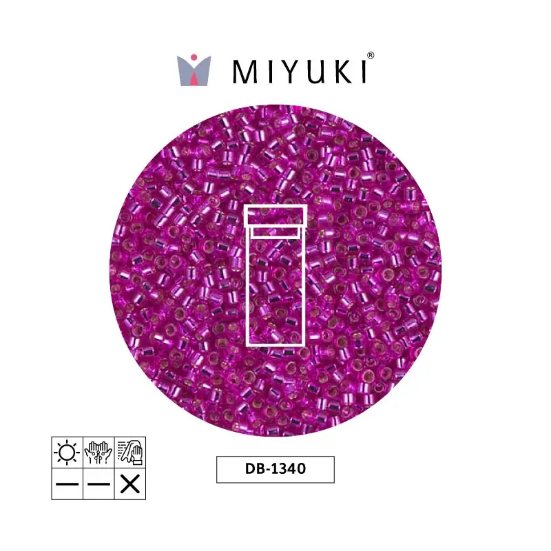 Miyuki delica 11/0 DB1340 plateado forrado bright fucsia x 3g