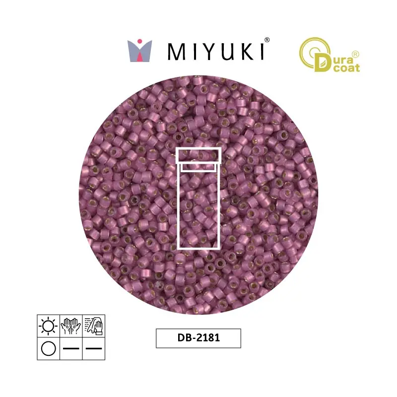 Miyuki delica 11/0 DB2181 plateado forrado rosebud mate x 3g
