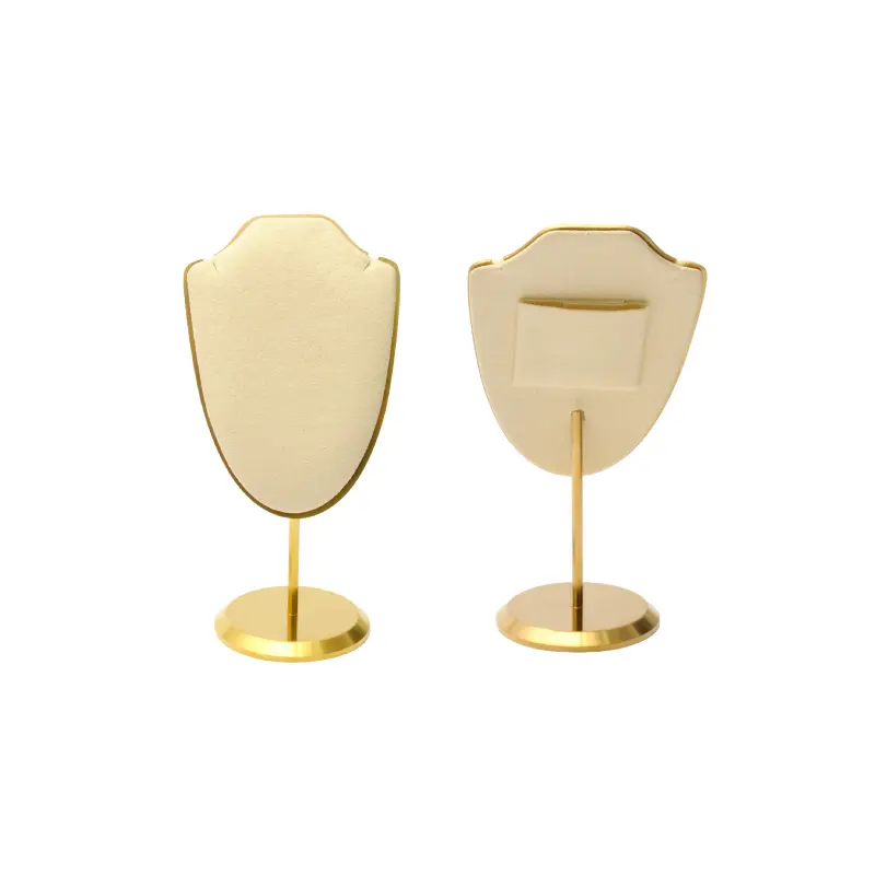 Exhibidor cuello bronce beige 6x12cm
