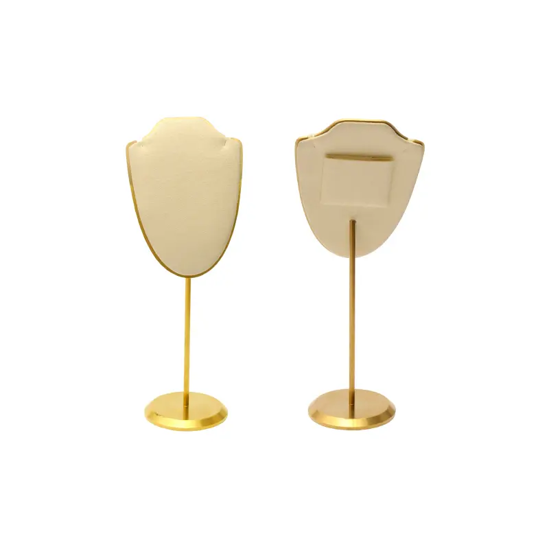 Exhibidor cuello bronce beige 6x16cm