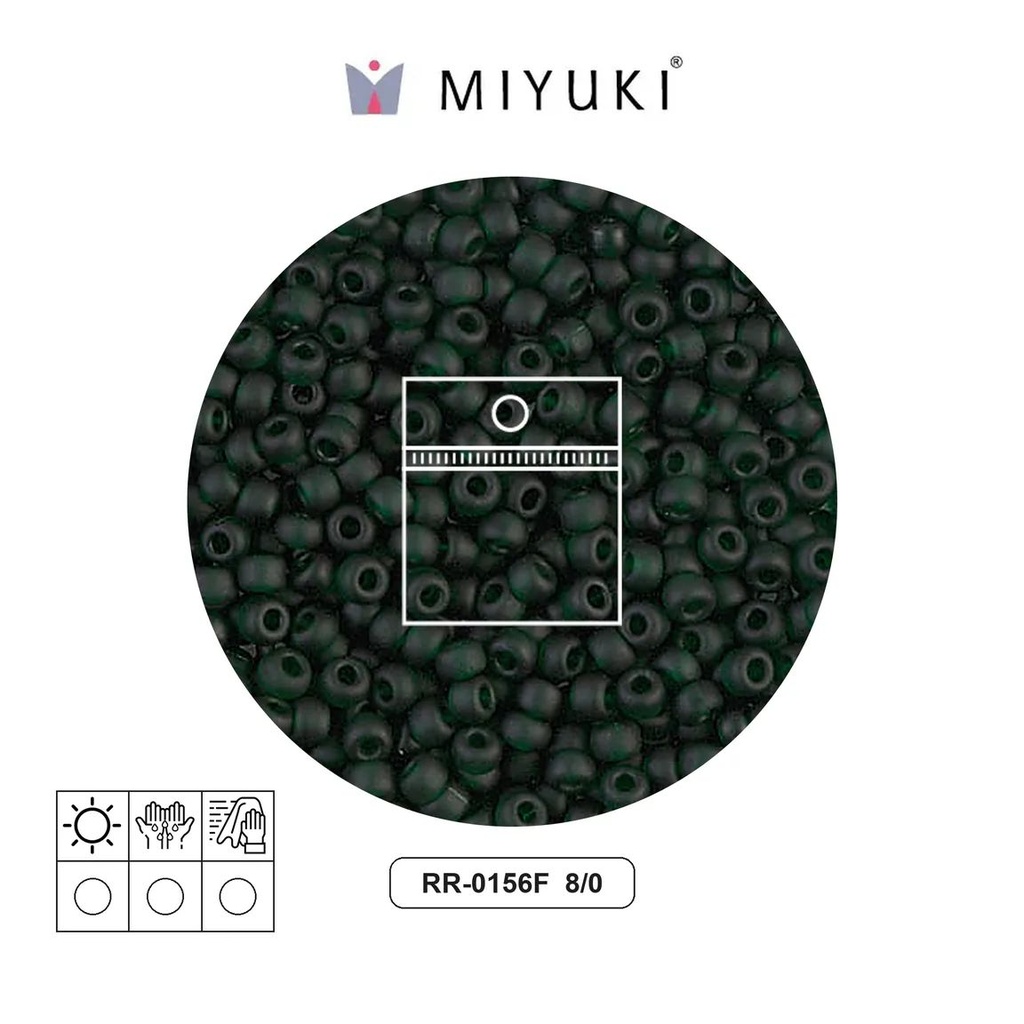 Mostacilla Miyuki rocalla 8/0 RR0156F matte transparent dark emerald x 10g