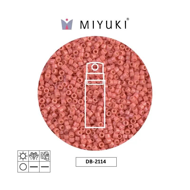 Miyuki delica 11/0 DB2114 opaque light watermelon duracoat x 10g