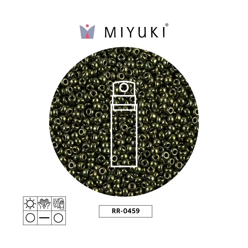Mostacilla Miyuki rocalla 11/0 RR0459 metalizado verde x 10g