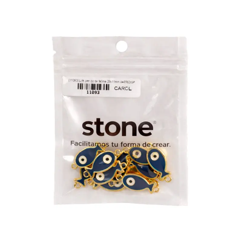 Link pez ojo de fatima 28x11mm W-3582/GP x 12 unds